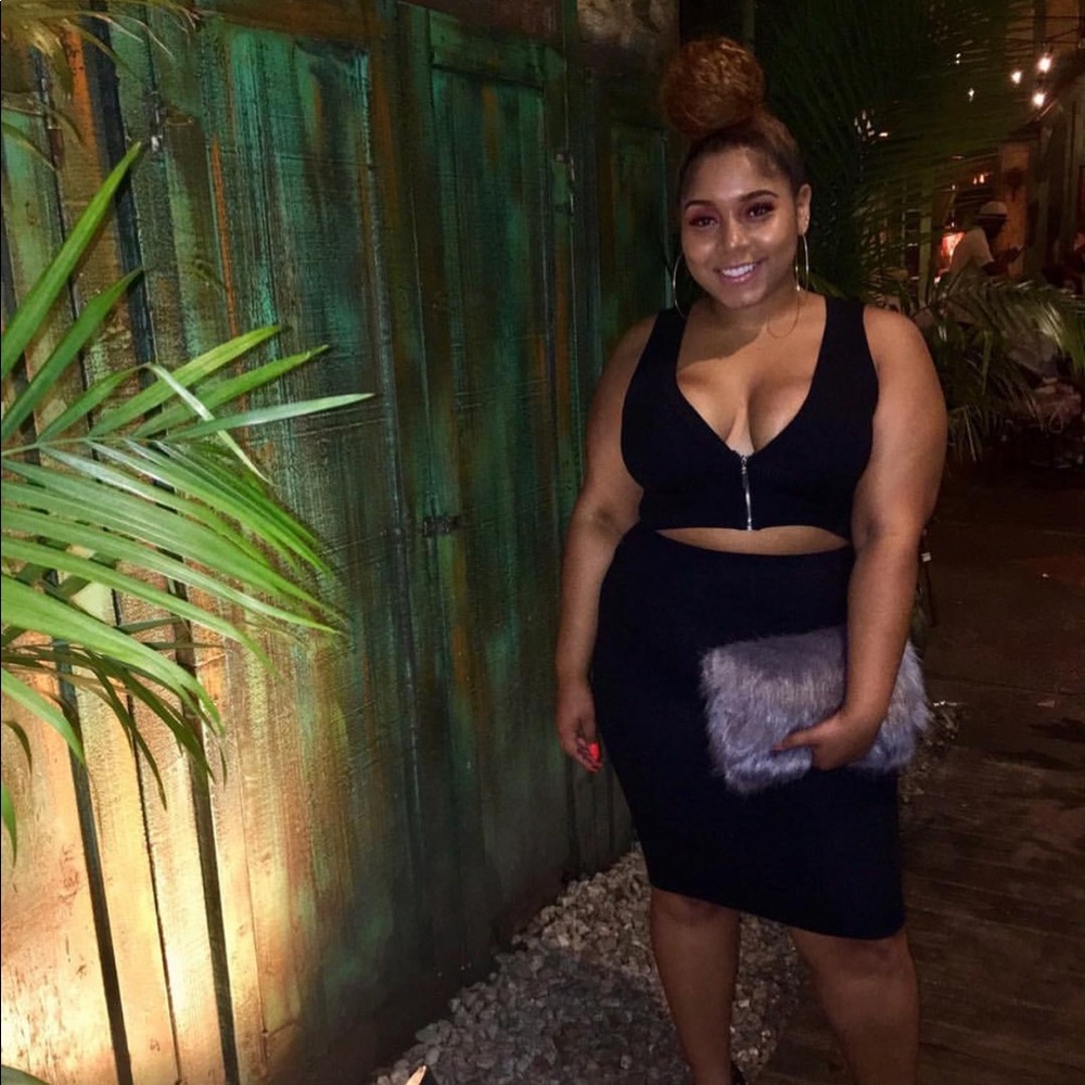 Matching Ribbed Skirt and Top Set